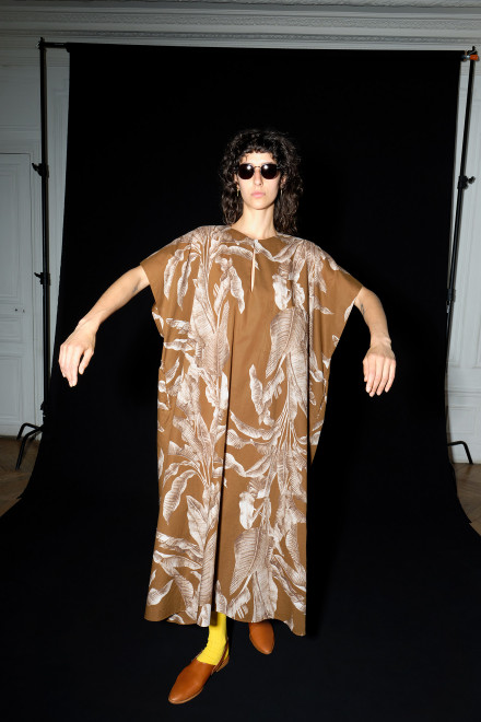 Oversized cotton caftan