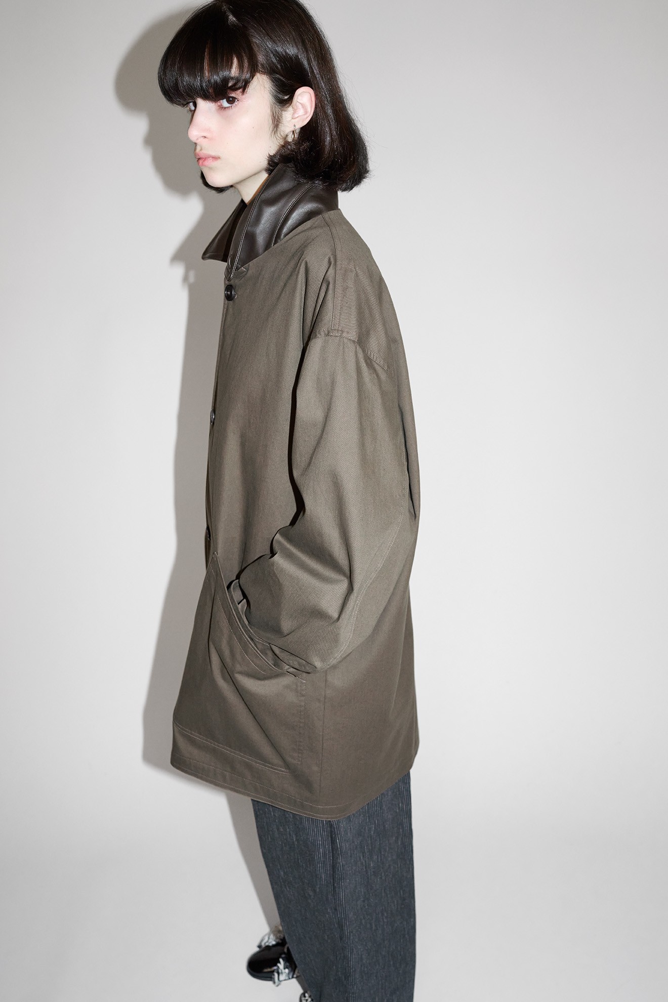 OVERSIZED BLOUSON WITH LEATHER PATCH EX